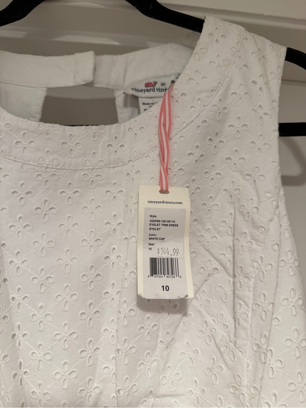 Vineyard Vines White Eyelet Dress Size 10 - Picture 6 of 9